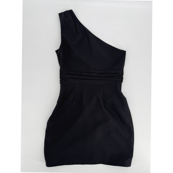 NBD Danny Mini Dress Size XS Black One Shoulder Ruched Sheath Cocktail Party - Picture 7 of 10